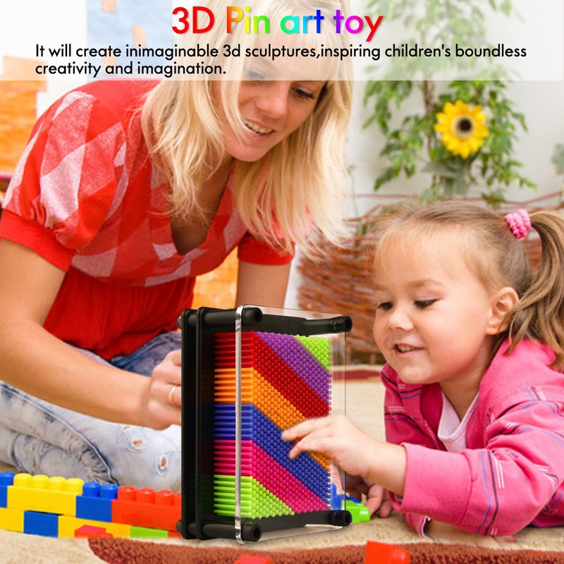 3D Pin Art Toy - Plastic Pin Board for Kids,