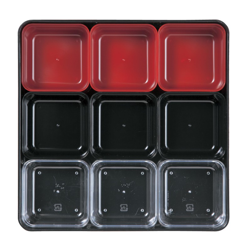 Cultivating Lacquer H-151-66 6.5-inch Heavy Block Dividers, 9 Red Partitions
