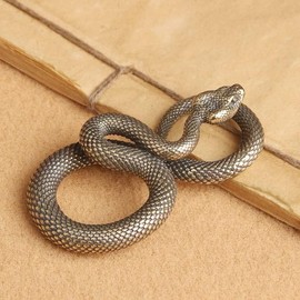 hashiny Lucky Snake Statue for Home Office Desk, Feng Shui Ornament, Snake Tea Pet, Kung Fu Tea Tray Decor, Home Decor (A)