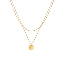 Elli Women's Layered Plate Pendant Boho Necklace in 925 Sterling Silver, Sterling Silver, None