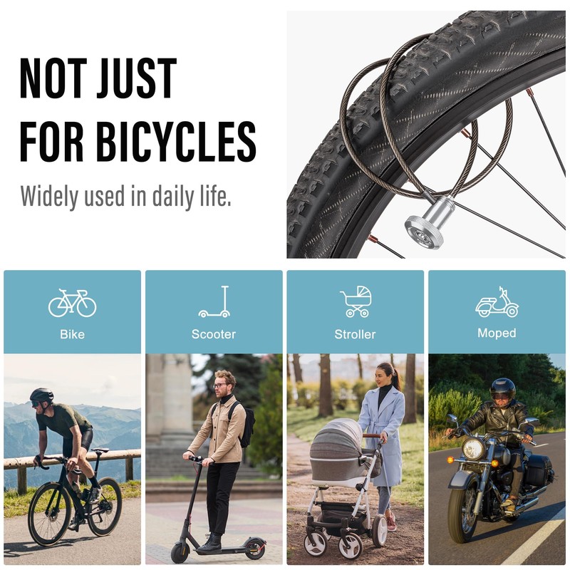 KONG MING CAR Cable Lock Bicycle Lock - Hidden Handlebar