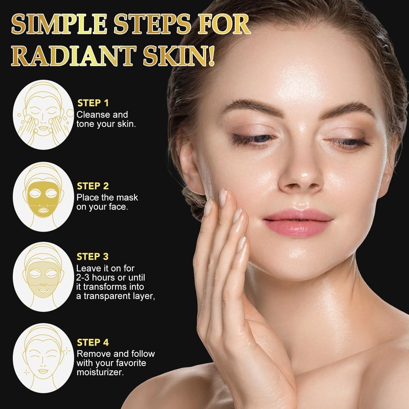 ITSDAWN 6 Pack Advanced Snail Mucin Glass Glow Face Masks,