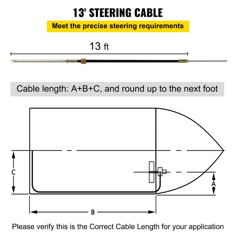 Vevor Outboard Steering System 13' Outboard Rotary Steering System 13