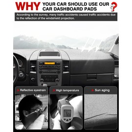 Autorder Dashboard Cover Mat for 2004-2012 Nissan Titan Accessories Dash Cover Flannel Dash Mat Sunshade Glare UV Rays Protector (Without Cutout for Navi/Sensor)