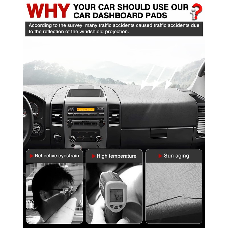 Autorder Dashboard Cover Mat for 2004-2012 Nissan Titan Accessories Dash