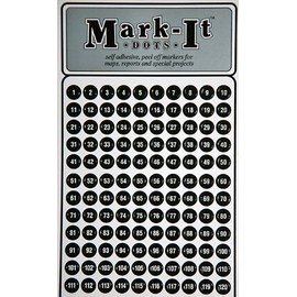 Medium 1/4" Removable Numbered 1-120 Mark-it Brand dots for maps, Reports or Projects - Black
