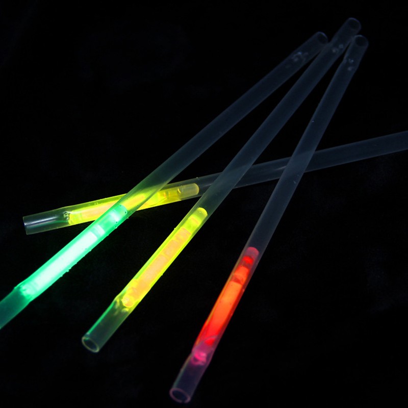 50Pcs 2 in 1 Glowing Straws Sticks Glowing in the