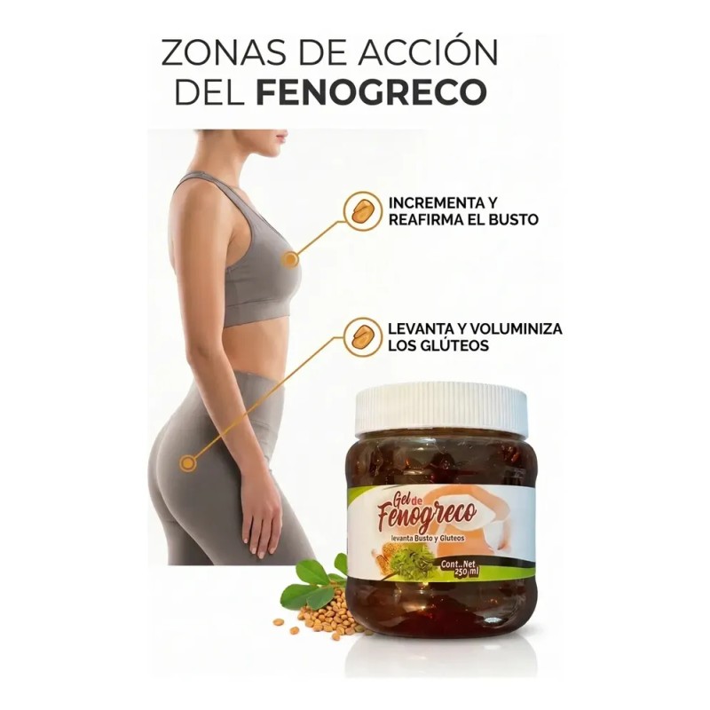 Gel De Fenogreco Aumento Busto Y Glúteos Reafirmante 250ml Manzana