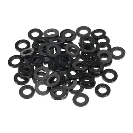 PATIKIL M6 Nylon Flat Gasket, 60 Pack 6 mm ID 12 mm OD 1.5 mm Thick Sealing Washer for Tap Pipes, Water Hose Mounting Screws, Black
