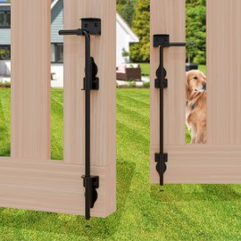 18 Inch Cane Bolt Heavy Duty Gate Drop Rod, Steel Gate Latch for Wooden Fence, Gate Hardware Drop Bolts for Wooden Gater-(Black Finish,2 Pcs)