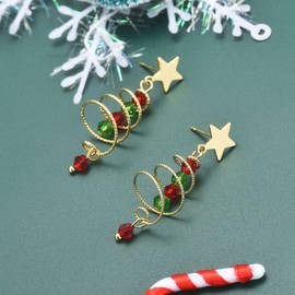 GULICX Christmas Earrings for Women Dangling, Hypoallergenic 925 Sterling Silver Christmas Tree Earrings, Christmas Jewelry Gifts