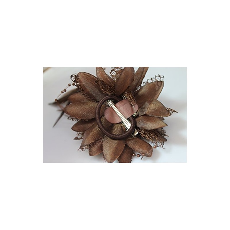 Flower Feather Bead Corsage Hair Clips Fascinator Hairband and Pin