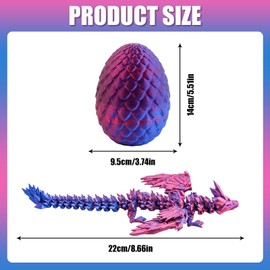 TaimeiMao Dragon Egg with Dragon, Dragon Egg 3D, 3D Print Dragon, 3D Printed Surprise Dragon in the Egg, Movable Dragon, Dragon Toy, Adult Children Gifts Toy