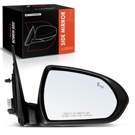 A-Premium Passenger Side Power Door Mirror - Compatible with Hyundai Elantra 2017 2018 2019 2020 - Heated Manual Folding Black Outside Rear View Mirror w/Blind Spot Detection - Replace# 87620F3020