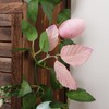 Easter Garland, 6 FT Artificial Green Leaf Vine with Pink