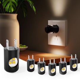 TSEXES Plug-in LED Night Lights,Dusk to Dawn Sensor,2700K,Bedroom, Hallway, Bedroom,Kitchen, Stairways, Non-Dimmable,6 Pack