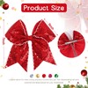 7" Glitter Large Cheer Hair Bow Clips for Girls Cheerleader