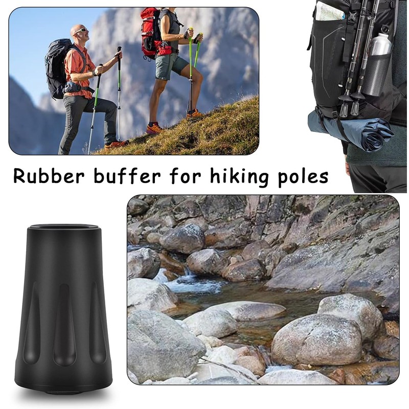 6 Stück Nordic Walking Gummipuffer – Für alle Stöcke bis