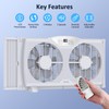 shinic Twin Window Fan with Reversible Airflow, Thermostat Controlled, 3