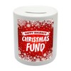 BS032 HAPPY HOLIDAYS CHRISTMAS FUND Novelty Gift Printed Ceramic Piggy