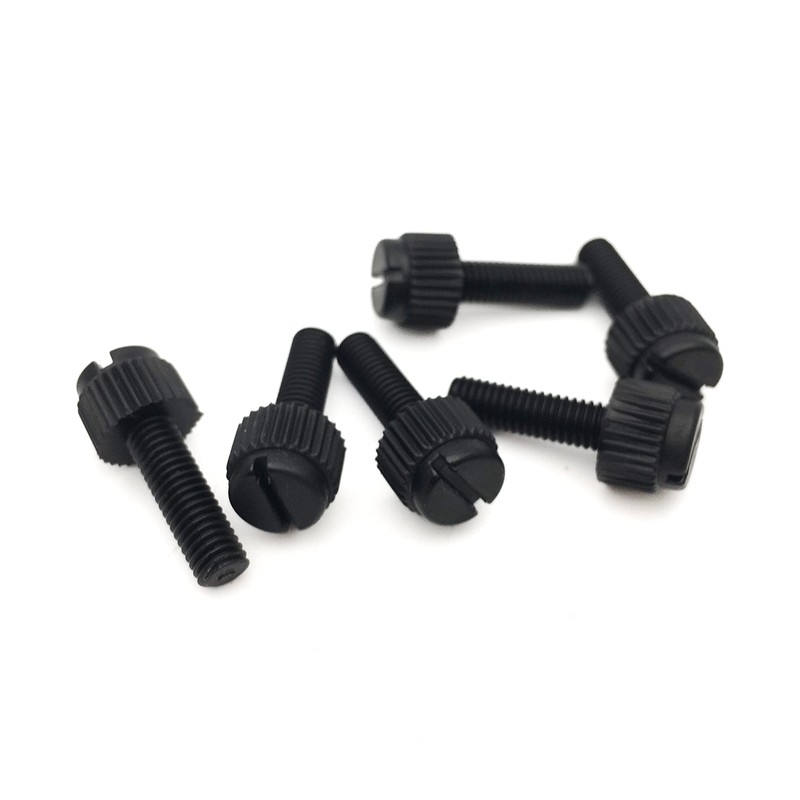 Black Nylon Knurled Thumb Screws M4 6-30mm 8mm / 100