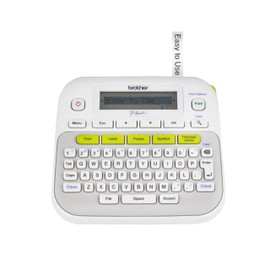 Brother P-touch, PTD210, Easy-to-Use Monochrome Label Maker, One-Touch Keys, Multiple Font Styles, 27 User-Friendly Templates, White