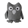 Baby Barn Owl Door Stopper, Rustic Herringbone Fabric with Gray