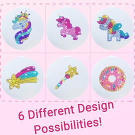 OOKZuckle Diamond Art Kits for Kids Ages 4-8, 8-12, Decorate Your Own LED Mirror, Gem Painting Arts and Crafts Toys, 4 5 6 7 8 9 10 Year Old Girl Birthday Gifts, 6 Unicorn Stickers