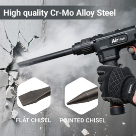 2 Pack 18" Air Hammer Bits Attachments,0.401 Inch Shank Chisel Bit Set,Cr-Mo Alloy Steel Punch