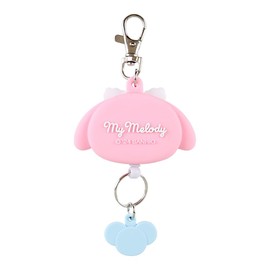 Sanrio 168653 Face Shaped Reel Key Holder, My Melody, Key Mascot, My Melody, 5.3 x 2.6 x 0.7 inches (13.4 x 6.5 x 1.8 cm), Character