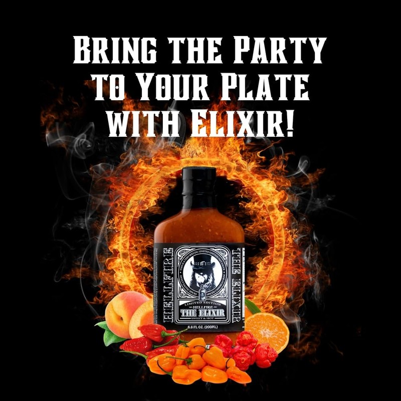 Hellfire The Elixir Hot Sauce, Gourmet, Award-Winning Fruit-Based Sauce, Made