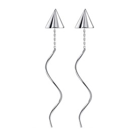 Helen de Lete Paper Airplane Flight Path S925 Sterling Silver Stud Earrings for Women, Sterling Silver, na/