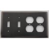 Oil Rubbed Bronze 4 Gang Wall Plate - 2 Toggle