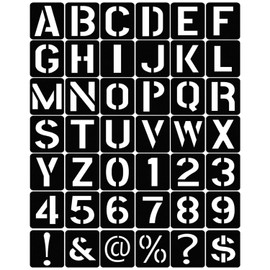 QZKJQDD 42pcs Number Stencils, Letter Alphabet Stencils, Alphabet Number Stencil, for Painting on Wood,Wall,Fabric,Rock,Sign,DIY Art Projects (10.5 * 7.6cm)