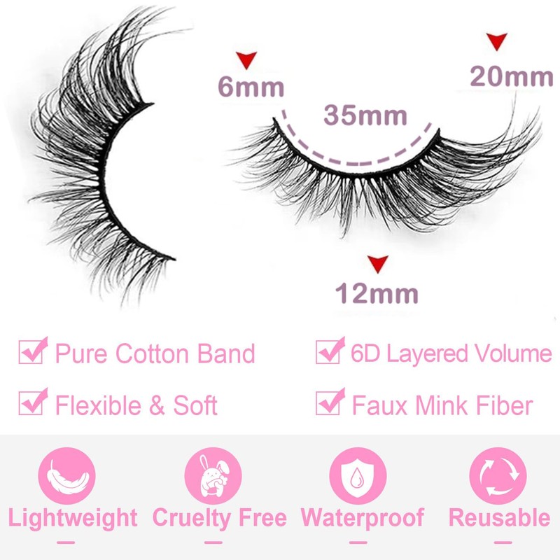 Eyelashes Faux Mink Fox Eye Natural Looking Russian Lashes Strip
