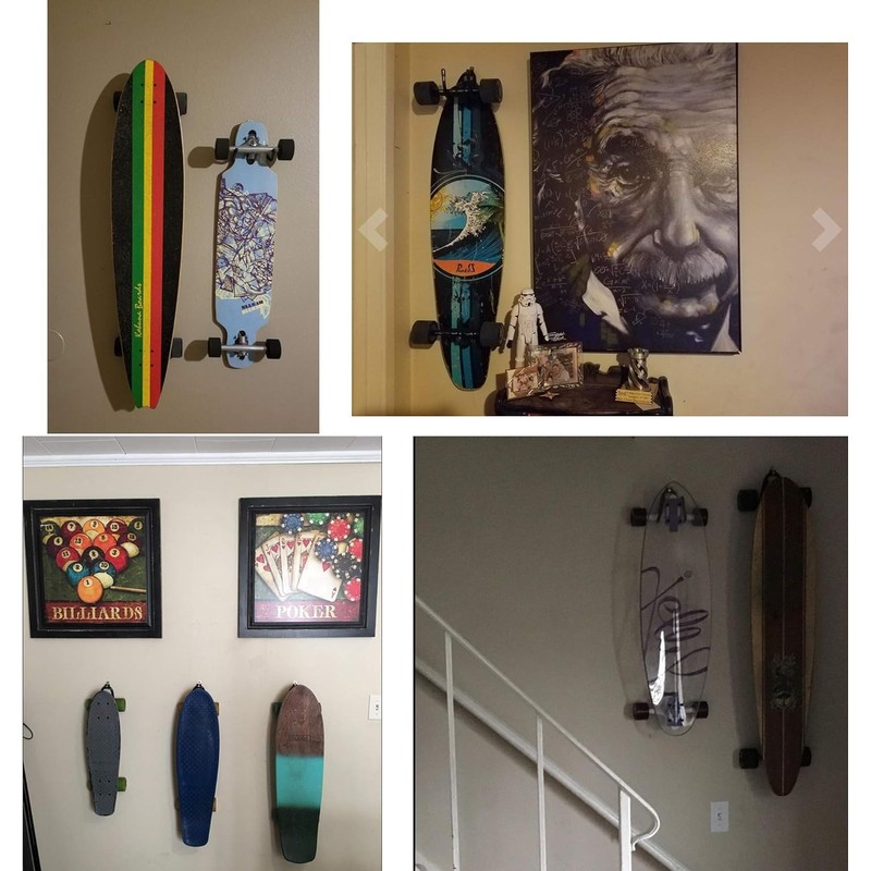 2-Pack Upgrade Skateboard Wall-Mounted Skateboard Hook Hook Skateboard Storage Display