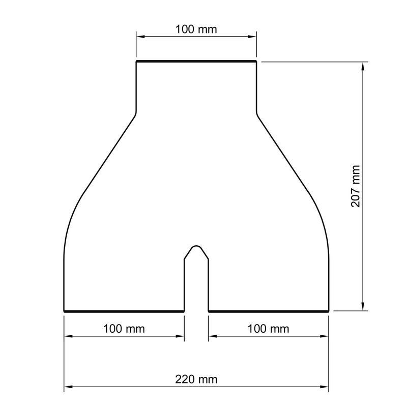 DRUCKKRAFT 2-way branch pipe DN100, branch piece, Y-distributor, extraction system,