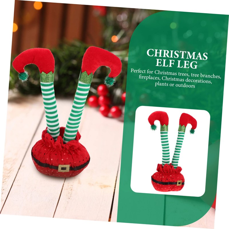 CHILDWEET Neutral Home Decor Inverted Elf Leg Christmas Ornament Cotton