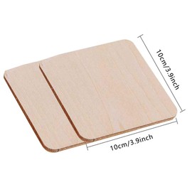 Zngou 16 PCS Wooden Square Coasters Shapes Unfinished Blank Wood Squares Plain Wood Pieces 4 Inch Wooden Plaques Small Wooden Sheets For Craft DIY Art Project Pyrography Engraving Carving Painting