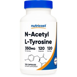 Nutricost N-Acetyl L-Tyrosine (NALT) 350mg, 120 Capsules (3 Bottles) - Gluten Free, Non-GMO