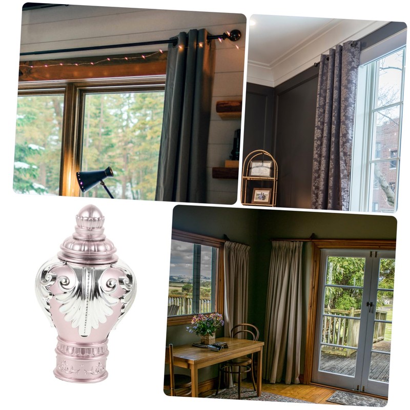 Operitacx Curtain Pole Decorative Head Rods Curtain Rod for Room