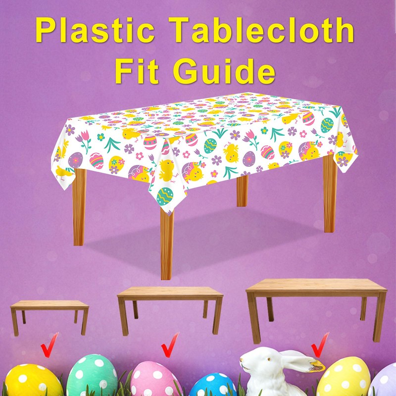 iwiio Easter Table Cloth, Easter Decorations Table Cover, Easter Plastic