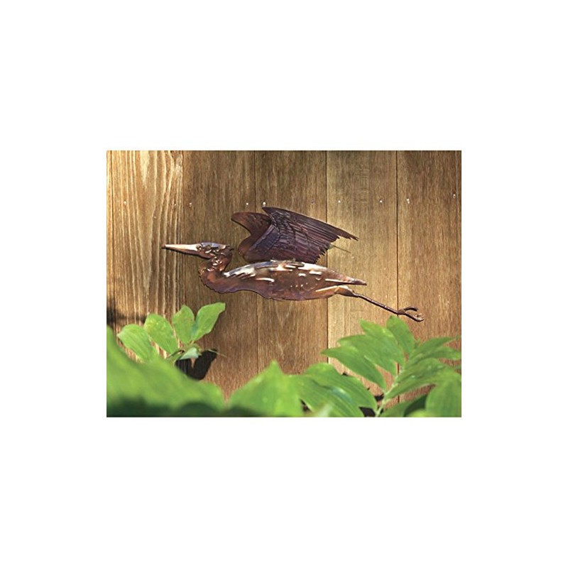 Ancient Graffiti Flamed Copper Wall Mount Heron