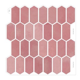 GRIPRO Peel and Stick Backsplash – Wall Tile for Kitchen Backsplash 12"x12" Hexagonal Self-Adhesive Backsplash Tile for Kitchen, Bathroom 3D Wall Stickers (4 Sheets, Pink)