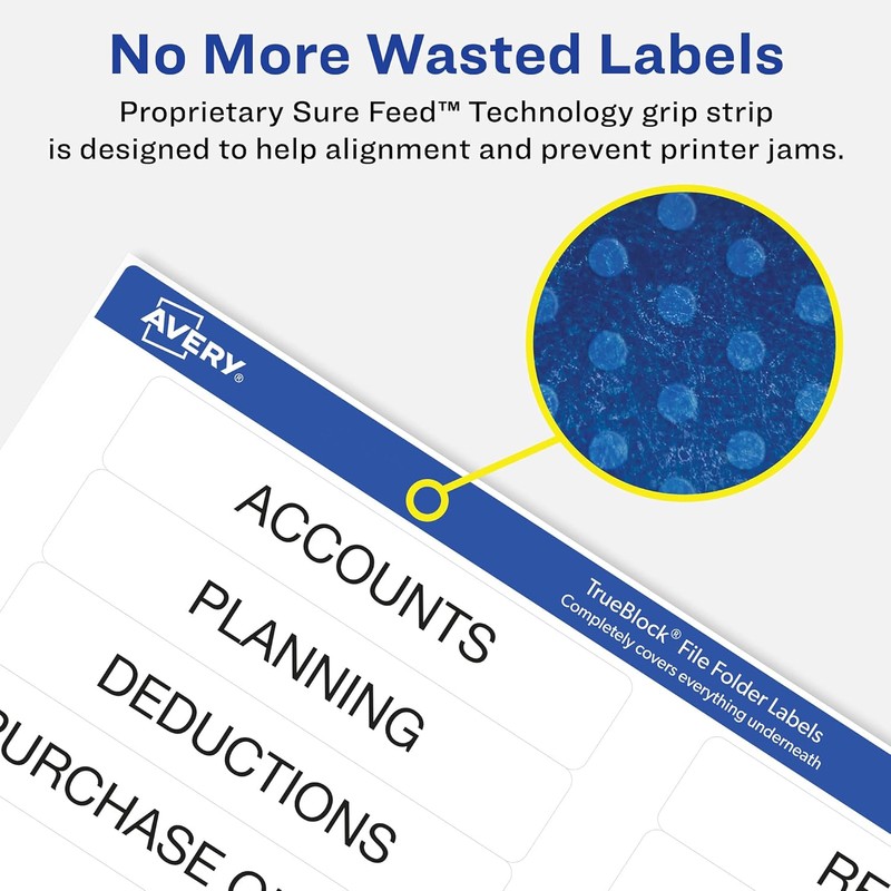 Avery File Folder Labels, 16.934,2 x 8,7 cm White, pack