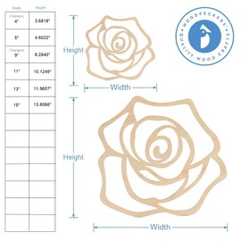 Wood Rose Plate Charger 11-inch, 1/8 inch Thick, Pack of 10 Mother's Day/Valentines Crafts for Gifts and Party Décor, by Woodpeckers