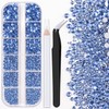 One Pack 2000 Pcs of Flatback Round Sky Blue Rhinestones