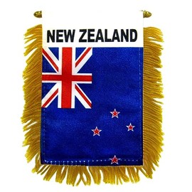 New Zealand Mini Flag 4"x6" Window Banner w/suction cup