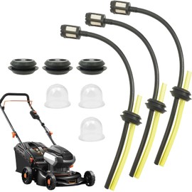 SAHENITEANA 9 Pcs Universal Grass Trimmer Fuel Line with Fuel Primer Bulb and Fuel Tank Seal Grommet, for Brush Cutter Trimmer Mower Hedge Trimmer Mower Replacement Parts