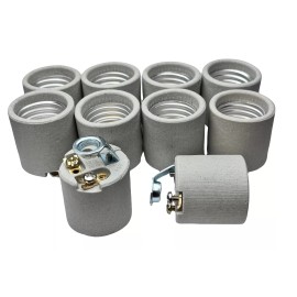 Eaton 10 Pack - Eaton Medium Base E26 E27 Porcelain Light Socket Lamp Holders 1/8" IPS